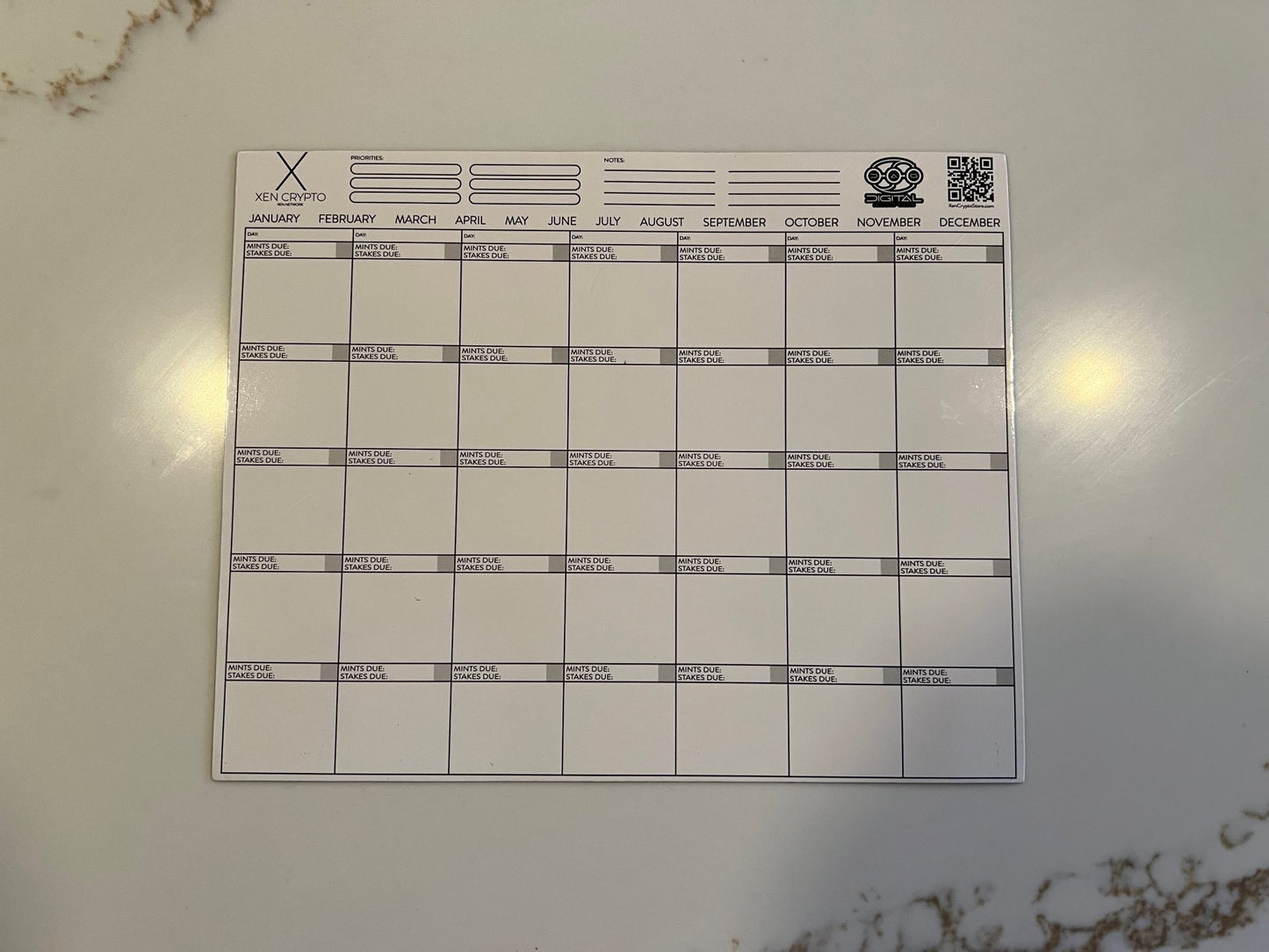 Magnetic Dry-Erase Calendar